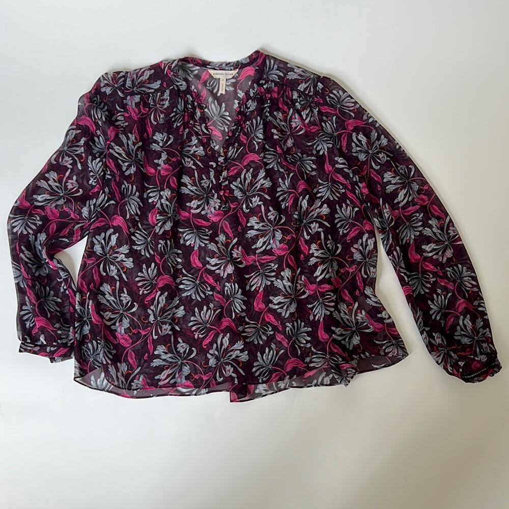 Rebecca Taylor Mystic Floral Silk Blouse